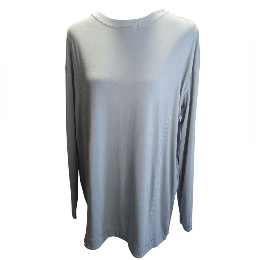 LululemonTuck And Flow Light Gray Long Sleeve Top Size 10